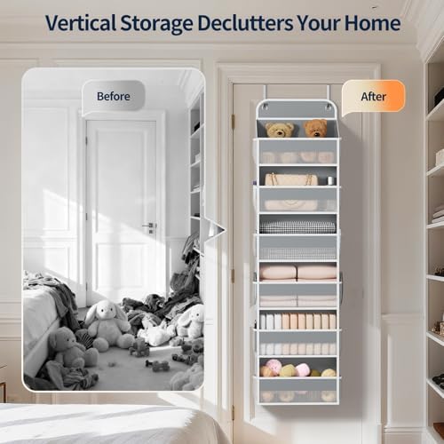 Yecaye Over Door Organizer, 60 lbs Load Capacity, Metal Hanging Storage - Image 7