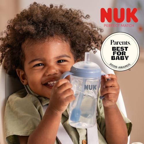NUK Perfect Match Learner Straw Cup, 5 oz, 2 pack – Soft Straw, Easy-Grip - Image 2