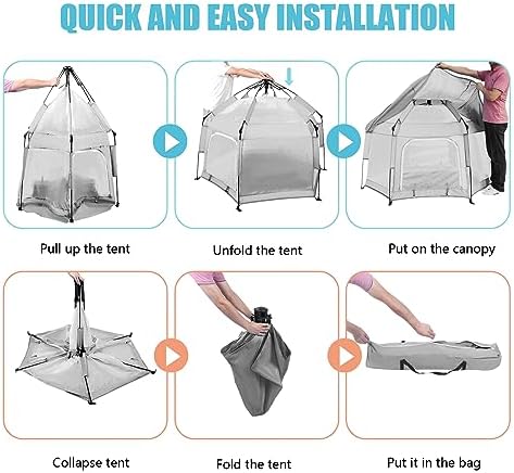 Bend River Baby Playpen with Canopy, Hexagon Toddler Beach Tent - Image 5
