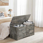 HOOBRO Storage Bench, 39.4” Retro Wooden Storage Chest - Image 2