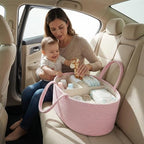 luxury little Diaper Caddy Organizer, Large Cotton Rope Nursery Baby Basket - Image 5