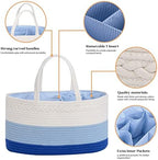 luxury little Diaper Caddy Organizer, Large Cotton Rope Nursery Baby Basket - Image 5