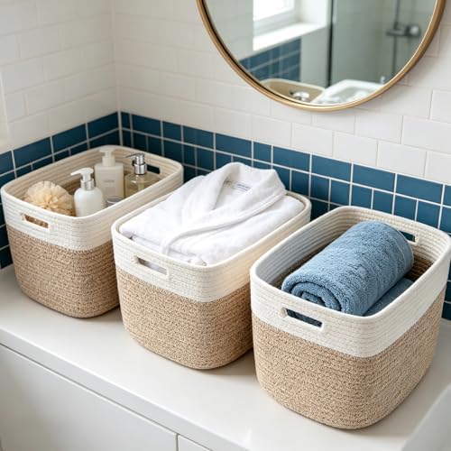 3 Pack Woven Baskets, Storage Baskets - Image 4