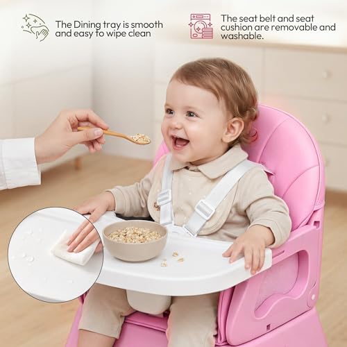 5 in 1 Foldable Baby High Chair, Convertible Highchair - Image 5