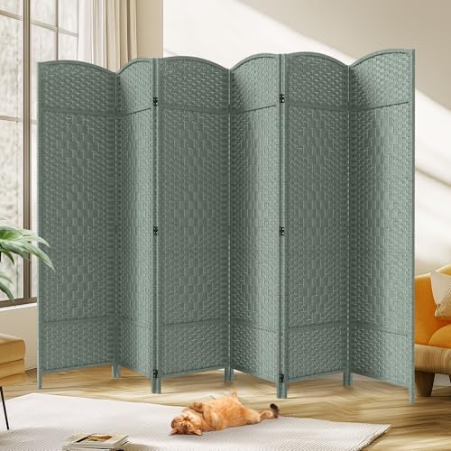 JOSTYLE Rattan Room Divider, 6-Panel Folding Privacy Screen 6ft. Extra Wide by Jostyle