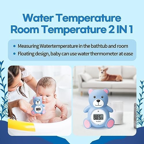 HubiBaby Baby Bath Thermometer & Digital Room Temperature, 2in1 Kids Bathroom - Image 4
