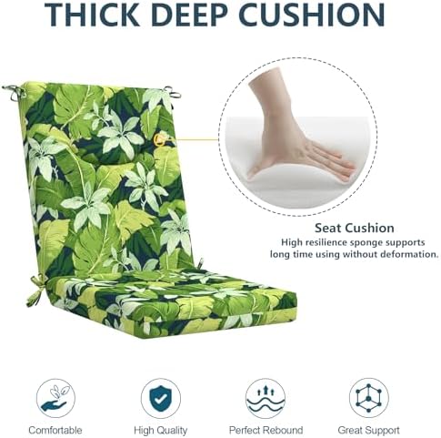 DYTXIII Outdoor High Back Chair Cushions Set of 2, 44x20 in Water Repellent - Image 5