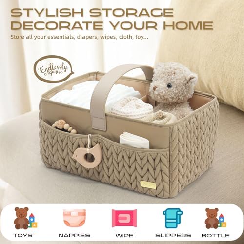 Luxurious Baby Diaper Caddy, Nursery Storage Basket - Image 5