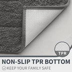 GRANNY SAYS Dark Grey Bathroom Rug 20" x 30", Non-Slip Microfiber Bath Mat - Image 4