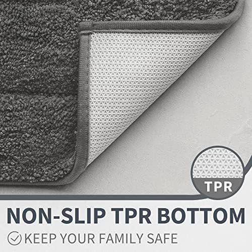 GRANNY SAYS Dark Grey Bathroom Rug 20" x 30", Non-Slip Microfiber Bath Mat - Image 4