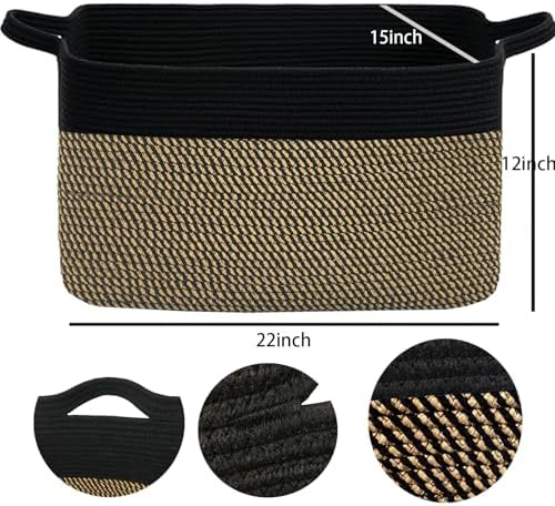 COMFY-HOMI Large Rectangular Blanket, Cotton Rope Woven - Image 4