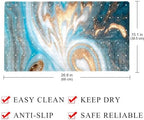 Bathtub Mat Non Slip 26.8x15.1In, Cyan Gold Marble Bath Mat - Image 4