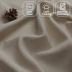 Chyhomenyc Stone Beige Valance for Windows, Light Filtering Faux Linen Solid - Image 3