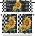Kitchen Curtains and Valances Set, Farmhouse Sunflower Window Treatments Tiers by VandarllinHomeKitchenDecor