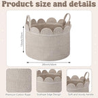 LemonRoad Round Woven Basket Brown Variegated - Image 2