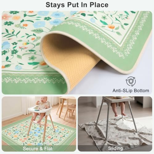 Splat Mat for Under High Chair Waterproof Non Slip Floor Mat for Baby - Image 4