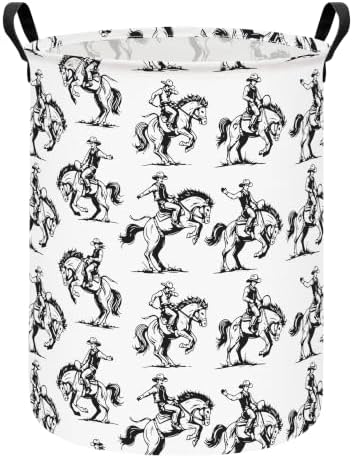 Western Cowboy Storage Bin Foldable Nursery Basket Cowboy by FANKANGStorageBasket