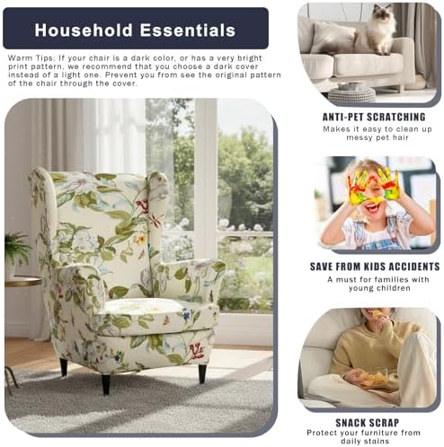 NILUOH Wingback Chair Covers 2-Piece, Armchair Slipcovers - Image 5