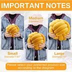 Namalu 7.87 Inches 2 Pcs Knot Pillow Decorative Throw Pillow, Ginger Yellow - Image 2