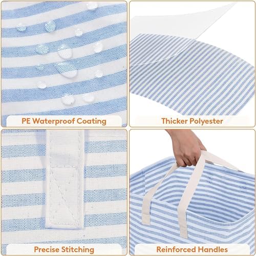 Lifewit 80L Large Laundry Baskets, 3 Pack, Reinforced Handles - Image 5