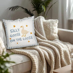 Blue Silly Goose Cute Pillow Cover Toddler Boy Bedroom Decor - Image 4