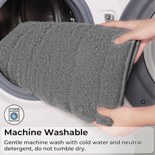 GRANNY SAYS Deep Gray Bathroom Rug 24" x 43", Non-Slip Microfiber Bath Mat - Image 7