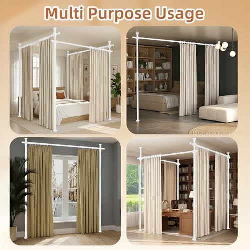 Room Divider No Drilling Curtain Rod Wall Divider - Image 6