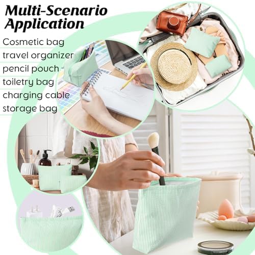 Huhumy 2 Pcs Makeup Bag Set for Women, Thin Stripe - Image 6