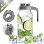 Mason Jar with Pour Spout Lid V-shaped, 64 oz Iced Tea Pitcher with Lids Double by miradexic