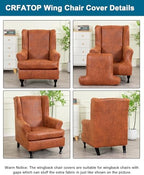 CRFATOP Wingback Chair Covers Stretch Armchair Slipcovers - Image 3