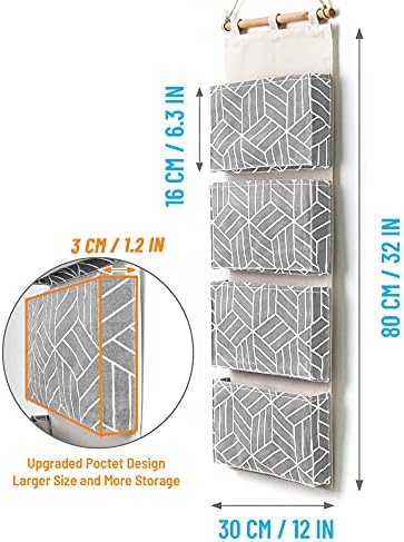 CROWNED 2Pcs Over Door Hanging Storage Bags Wall Mount Closet Organizer - Image 5