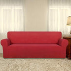 PureFit Stretch Couch Covers for Sofa Large Sofa Slipcovers Red - Image 2