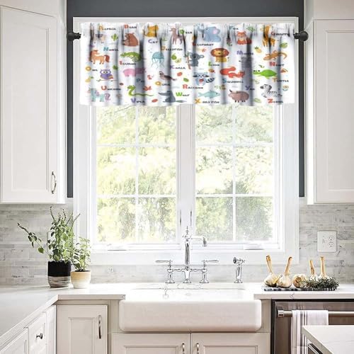 Alphabet Valances Curtain Fruits Berries Animals Letters Pattern Window - Image 6