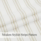 ZJDECOR Semi Sheer Beige White Striped Cafe Curtains - Image 6