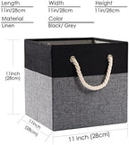 PRANDOM Large Foldable Cube Storage Bins 11x11 inch Fabric Linen Storage - Image 6
