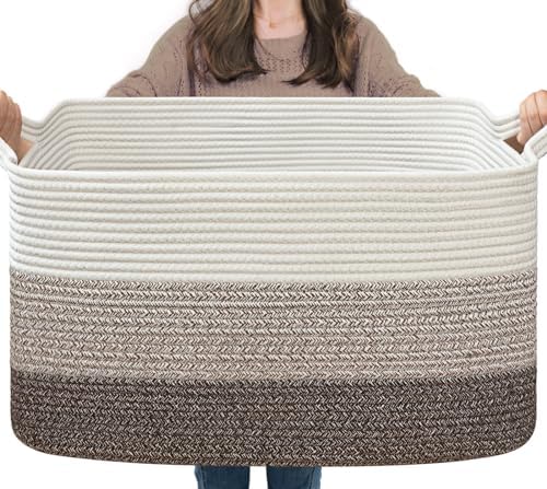 Goodpick Large Woven Rope Blanket Basket by Goodpick