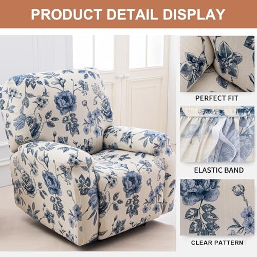 Recliner Chair Covers 4-Pieces Recliner Slipcovers Lazy Boy Chair Covers - Image 3
