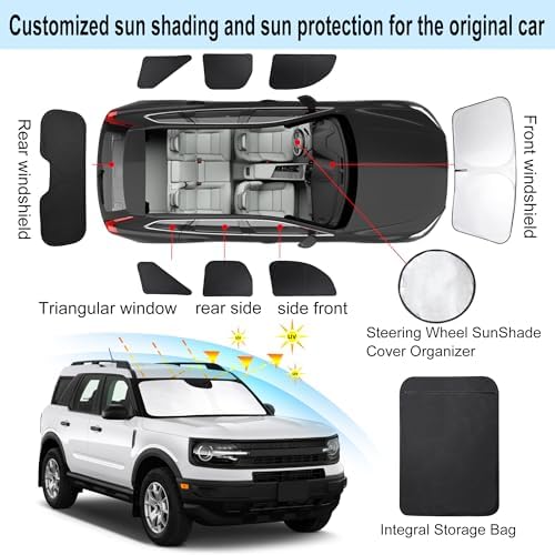 TINGLU Window Shades for Ford Bronco Sport 2021-2025 2026 Accessorie Car Side - Image 3