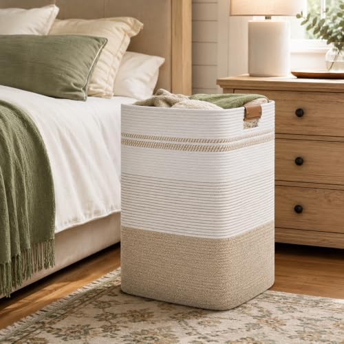 Laundry Hamper, Cotton Rope Laundry Basket - Image 3