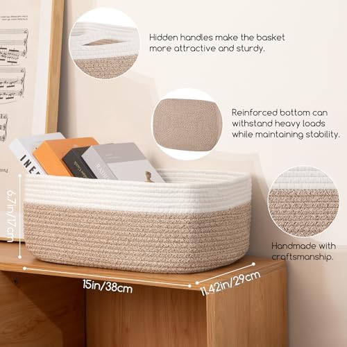 OIASKET Storage Baskets for Organizing 3 Pack, Woven Baskets for Shelves - Image 2
