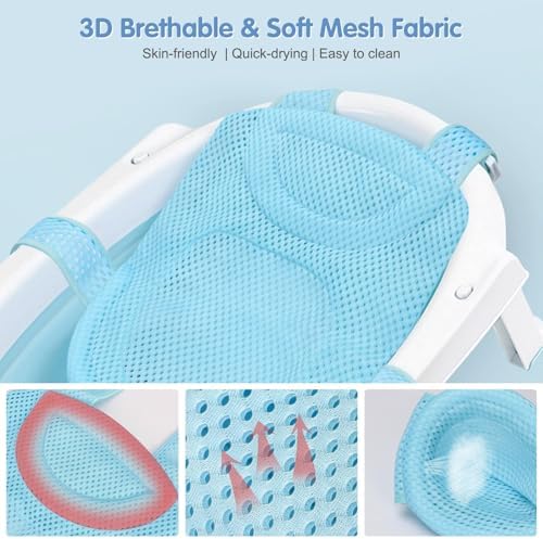 Colorlife Baby Bath Seat Support Net Infant Bathing Seat Support Mat, - Image 5