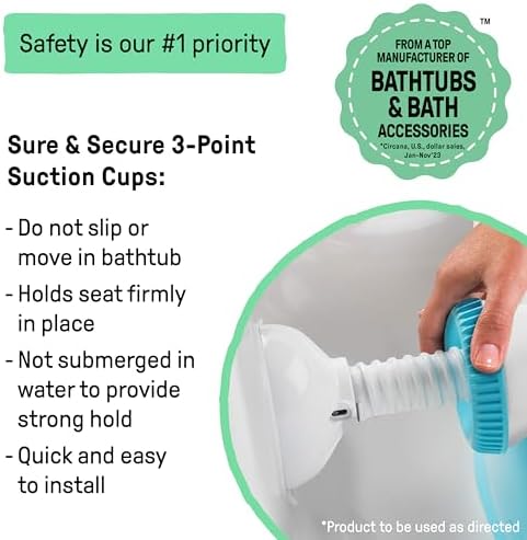 Ingenuity My Bath Seat for Sit-Up Baby Bathing, Sure & Secure Suction Cups - Image 4