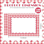 Eaasty 100 Pcs Disposable Red Gingham Paper Placemats Summer Checkered - Image 2