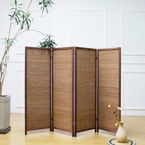 Furnnylane 4 Panel Short Room Divider Screen, Small Bamboo Panel Divider - Image 3