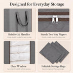 Comforter Storage Bags 120L for Blanket Clothes Bedding Sheet 2 Pack Grey - Image 7