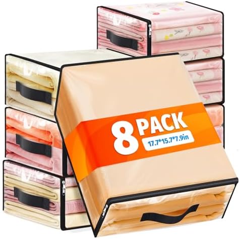 SpaceWhisper Clear Sheet Storage Bags, 8 Pack, 17.7 x 15.7 x 7.9 in by Unknown