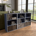 Homes: Inside + Out Apexa 3-Tier Cube Storage Organizer Shelves, Stackable Wood - Image 6