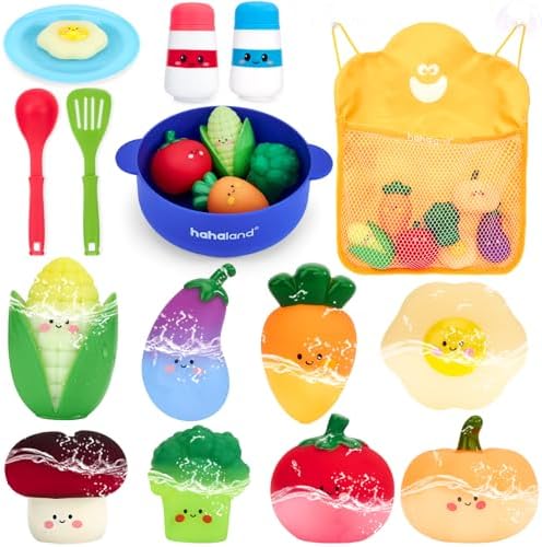 hahaland Bath Toys for Kids Ages 1-3, Color-Changing Pretend Cooking Set by hahaland