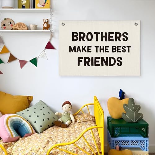 Brothers Make The Best Friends Banner, Boys Room Decor, Toddler Boy Linen - Image 5