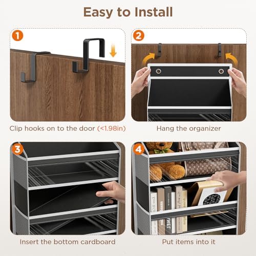 Over The Door Organizer 6 Tiers, Behind The Door Storage Hanging Shelves - Image 6